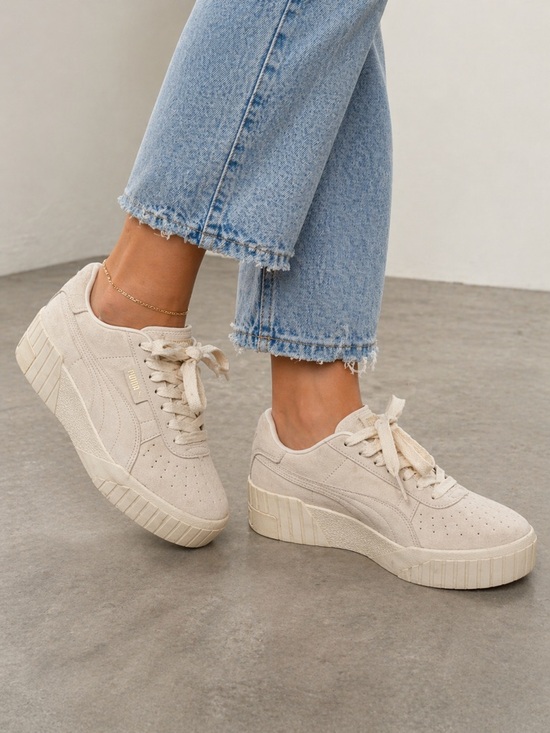 Puma Shoes - Puma Carina Platform Beige Suede Sneakers Women’s 10 Minimalist Casual